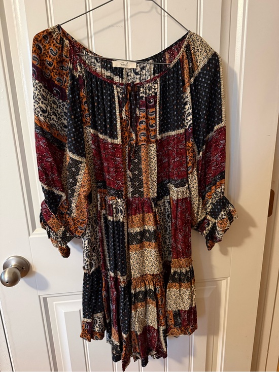 easel Dresses & Skirts - Boho Patchwork Peasant blouse- Multicolor